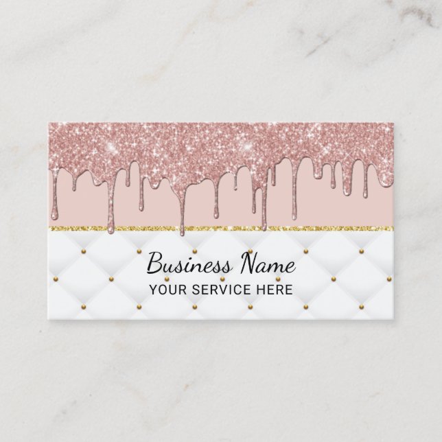 Tarjeta De Visita Elegantes tazas de oro rosadas Rosas modernas de R (Anverso)