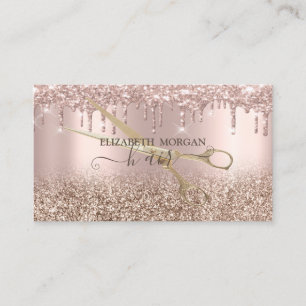 Tarjeta De Visita Elegantes tijeras de oro Rosa de taladros Purpurin