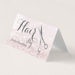Tarjeta De Visita Elegantes tijeras de plata falso purpurinoso