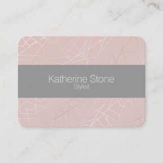 Tarjeta De Visita Elegantes triángulos geométricos modernos de plata