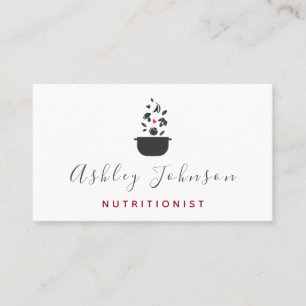 Tarjeta De Visita Elegantes Verduras limpias y blanco nutricionista