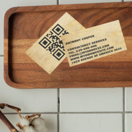 Tarjeta De Visita Elegir fondo x11 código QR B totalmente personaliz