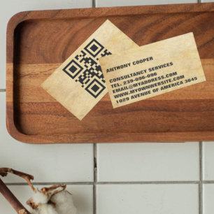 Tarjeta De Visita Elegir fondo x11 código QR B totalmente personaliz