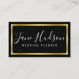 Tarjeta De Visita Elelgant Gold y Black Simple Editable Minimalista