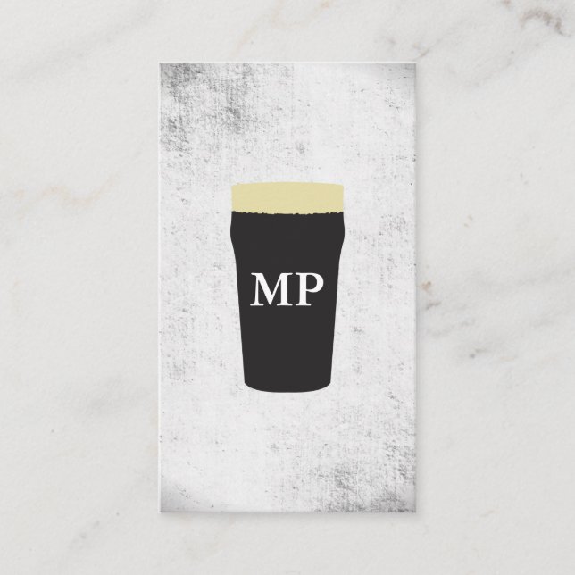 Tarjeta De Visita Elemento de cerveza con textura monográfica (Anverso)