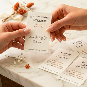 Tarjeta De Visita Elemento de Referencia de Cabello Nupcial Chic Cre