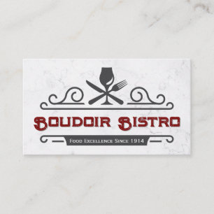 Tarjeta De Visita Elementos de Dinnerware Restaurante