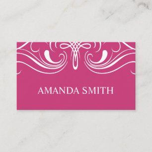 Tarjeta De Visita Elementos de moda Fuchsia simple