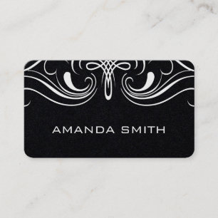 Tarjeta De Visita Elementos Fancy Simple Black