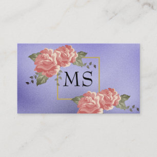 Tarjeta De Visita Elementos Florales Monograma