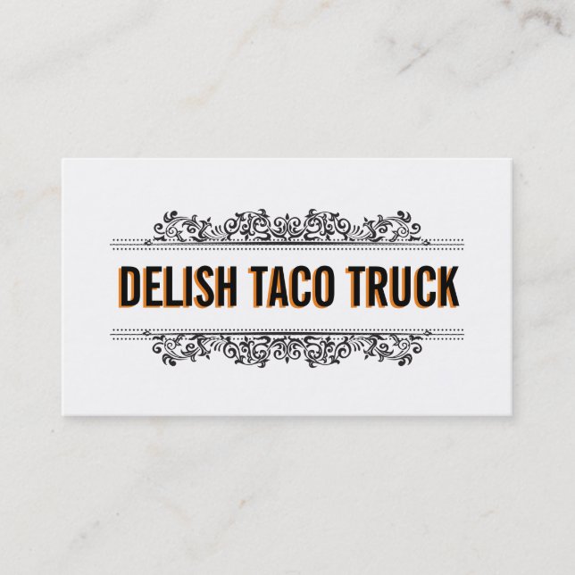 Tarjeta De Visita Elementos naturales | Camión alimenticio (Anverso)