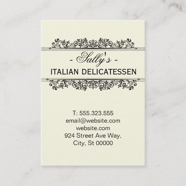 Tarjeta De Visita Elementos naturales | Delicatessen (Anverso)