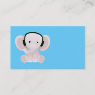 Tarjeta De Visita Elephant ama la música