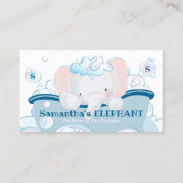 Tarjeta De Visita Elephant Pet Care Baby Spa Bathtub Groomer