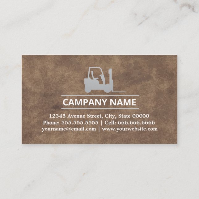 Tarjeta De Visita Elevador de horquilla, logística - profesional (Reverso)