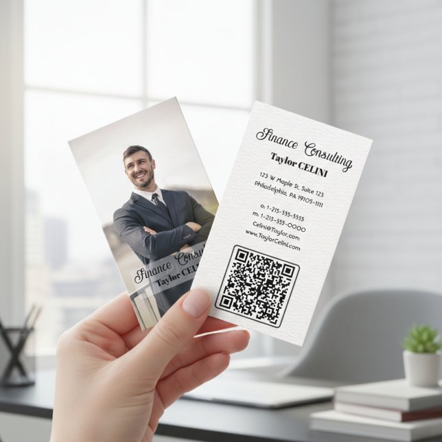 Tarjeta De Visita Elevar su red con código QR profesional (Professional QR Code Business Card – Bold Trendy Branding for Consultants & Photographers)