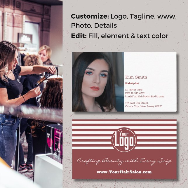 Tarjeta De Visita Elevar tu estilo como un peinado ahumado de Topaz (Elevate Your Style a Smoky Topaz Hairstylist Business Card)