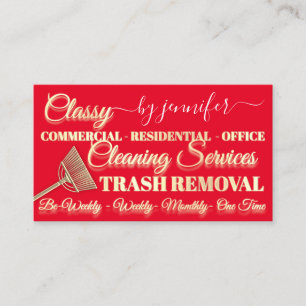 Tarjeta De Visita Eliminación de la basura del servicio de limpieza,
