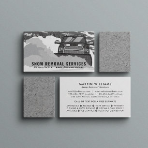 Tarjeta De Visita Eliminación de nieve en blanco y negro