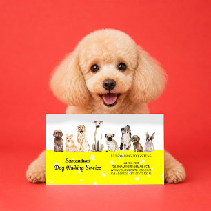 Tarjeta De Visita Eliminación de Residuos de Mascotas Amarillas A Cu