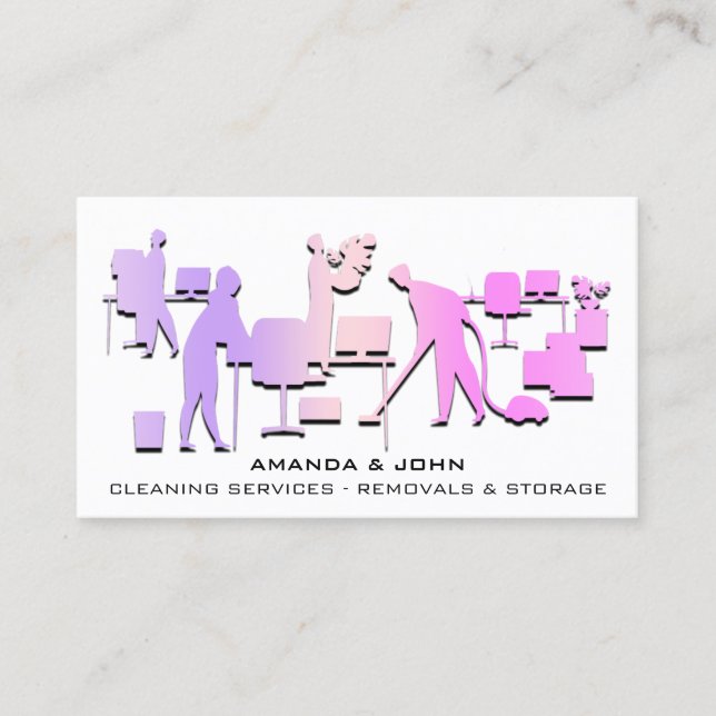 Tarjeta De Visita Eliminaciones de servicios de limpieza Logotipo de (Anverso)