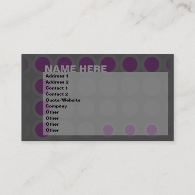 Tarjeta De Visita elipses : moradas : (Anverso)