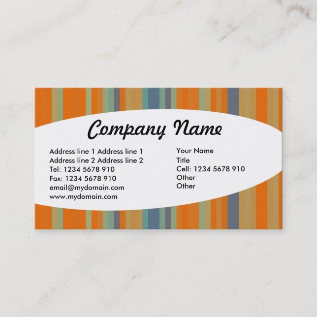 Tarjeta De Visita Eliptical - Rayas 05 (Anverso)