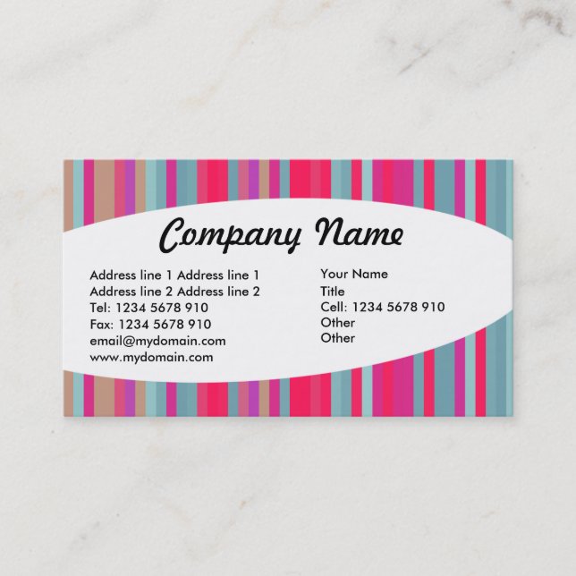 Tarjeta De Visita Eliptical - Rayas 07 (Anverso)