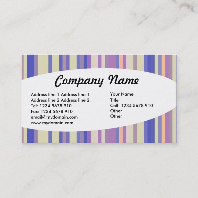 Tarjeta De Visita Eliptical - Rayas 08 (Anverso)