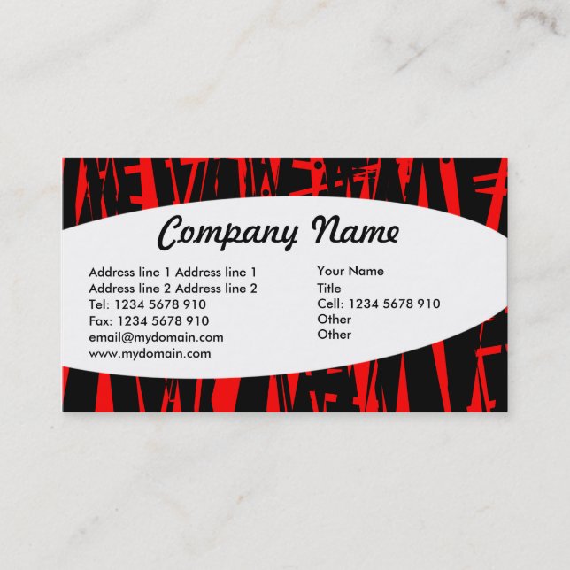 Tarjeta De Visita Eliptical - Resumen 06 (Anverso)