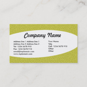 Tarjeta De Visita Eliptical - Textura Grabado en relieve amarilla
