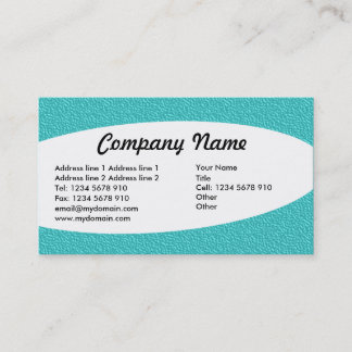 Tarjeta De Visita Eliptical - Textura Grabado en relieve cian