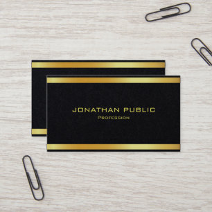Tarjeta De Visita Elite Black & Gold Premium Papel negro lujoso
