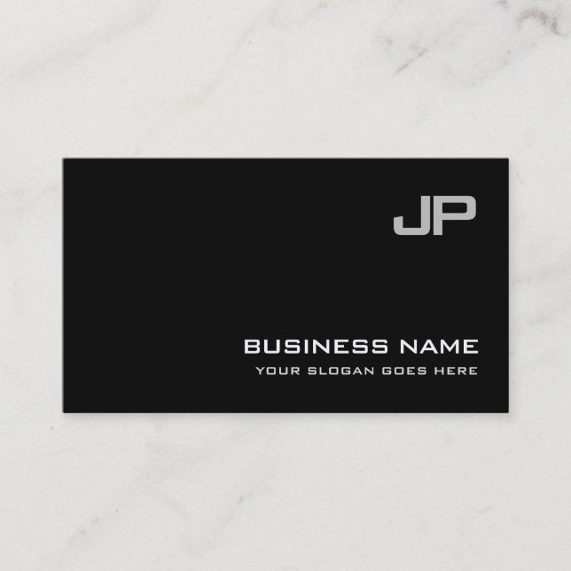 Tarjeta De Visita Elite Design Monogram Plain Luxury Professional (Anverso)