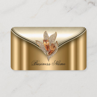 Tarjeta De Visita Elite Elegant Bronze Brown Gold Jewel