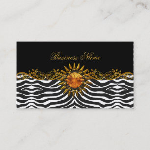 Tarjeta De Visita Élite elegante clase negra oro cebra animal