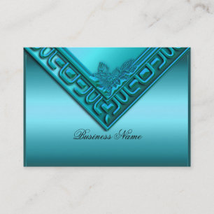 Tarjeta De Visita Élite Elegante Clásico Azul Turquesa