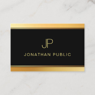 Tarjeta De Visita Élite moderna del oro del monograma del encanto