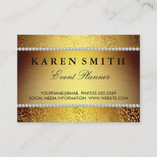 Tarjeta De Visita Elite VIP Luxe Golden / Gold Speckles