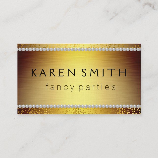 Tarjeta De Visita Elite VIP Luxe Golden / Gold Speckles (Anverso)