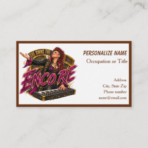Tarjeta De Visita Ella es la dueña del teclista de rock Encore