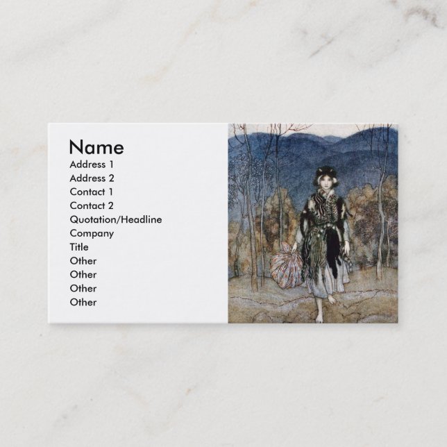 Tarjeta De Visita Ella fue adelante, y fue adelante, y fue adelante (Anverso)