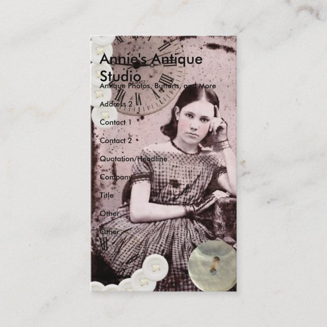 Tarjeta De Visita Ella Tiene Todo El Tiempo (Anverso)