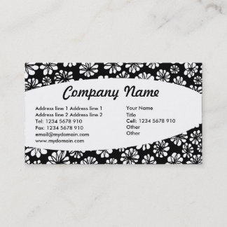 Tarjeta De Visita Elliptical - B&W Floral