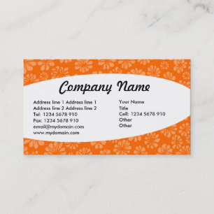 Tarjeta De Visita Elliptical - Naranja Floral