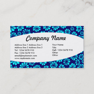 Tarjeta De Visita Elliptical - Sombras de Floral Azul