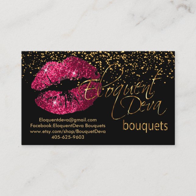 Tarjeta De Visita Eloquent Deva Bouquets - Orden Personalizado (Anverso)