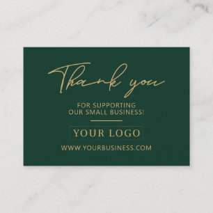 Tarjeta De Visita Embalaje de logotipo de negocio verde y dorado Gra