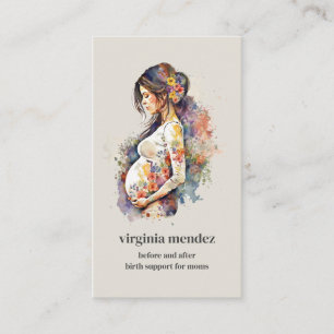 Tarjeta De Visita Embarazo con lactancia en la madre Bloom Doula