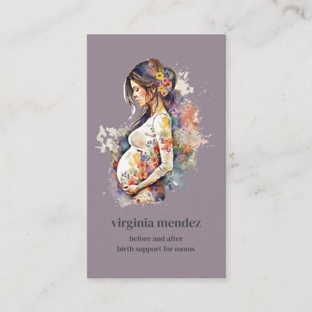 Tarjeta De Visita Embarazo con lactancia en la madre Bloom Doula (Anverso)